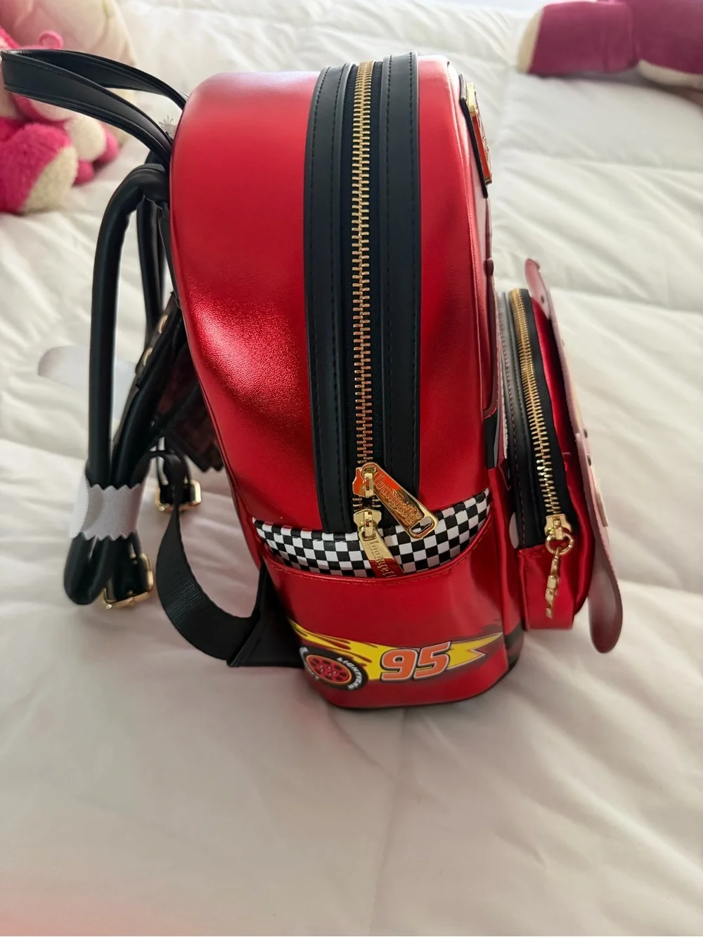 Loungefly Pixar Lightning McQueen Red Metallic Mini Backpack